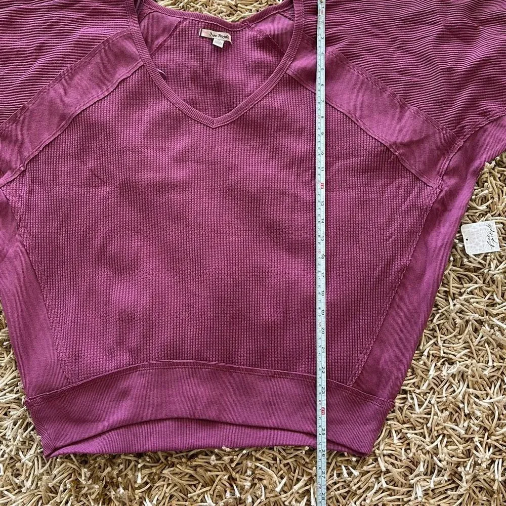 Free People Santa Clara Thermal Mulberry Size M Oversized - Picture 4 of 8